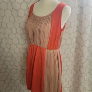 Potters Pot Anthropologie Orange/Tan High/Low Dress M